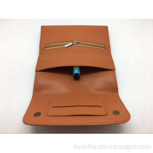 China wholesale leather cigarette case tobacco pouch with magnetic button